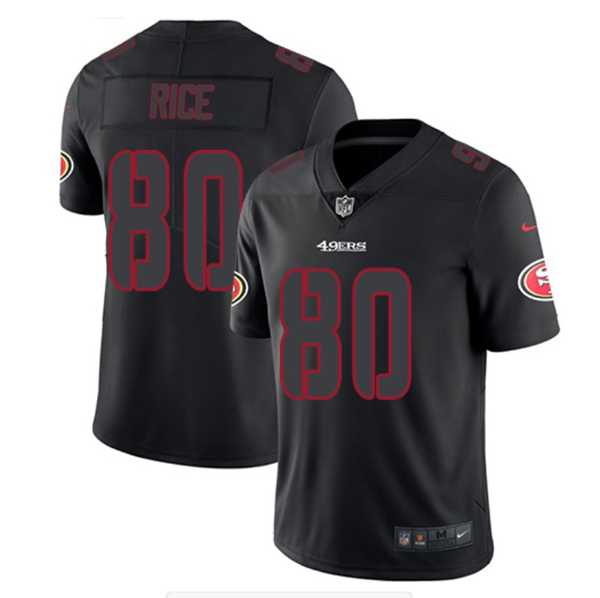 Mens San Francisco 49ers #80 Jerry Rice Black Impact Limited Stitched Jersey